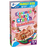 Cinnamon Toast Crunch Crispy Strawberry Cereal for Family Breakfast and Pantry Storage