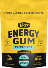 Viter Energy Caffeine Peppermint Chews – Spill-Free Energy for Long Drives, Flights, and Road Trips
