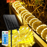 Lumify Solar Rope Light 39FT Warm White Flexible Tube for Cozy Living Room Aesthetic and Indoor Ambiance
