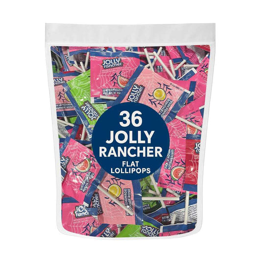 Jolly Flat Lollipops – Heat-Stable Wrapped Suckers for Picnics, Road Trips, and Camp Snacks, 36 Count