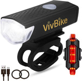 VivBike Rechargeable Bike Lights – Reliable Front and Rear LED Set for Efficient Morning and Evening Commutes