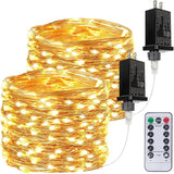 LumiWeave LED Fairy Lights Plug in 66ft – Cuttable Copper Wire String Lights for Bedroom Decor, 8 Modes Warm White Twinkle Lights Living Room Aesthetic