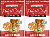 Snack Factory Pretzel Crisps – Gourmet Snack Gift Basket Staple for Charcuterie Board Hosts, 7.2 oz Resealable Bag