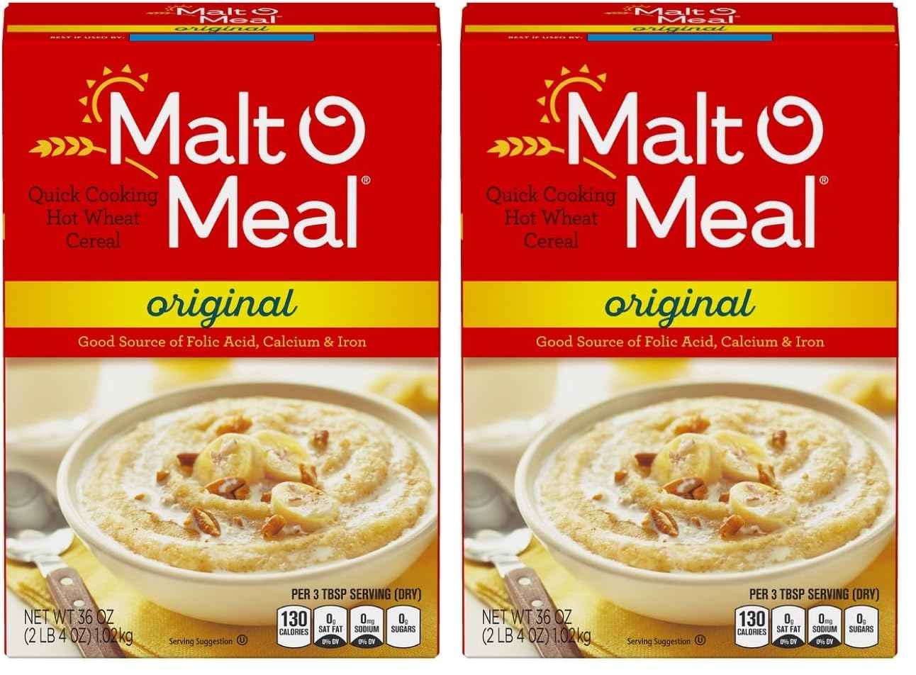 Malt-O-Meal Original Hot Cereal for Kids' Breakfast Table, Quick Cooking Family Friendly Wheat Bowl