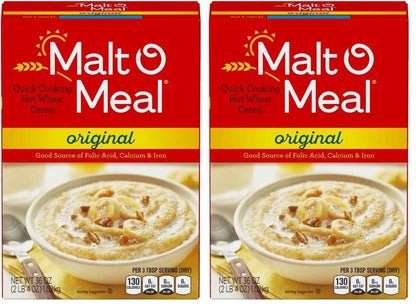 Malt-O-Meal Original Hot Cereal for Kids' Breakfast Table, Quick Cooking Family Friendly Wheat Bowl