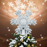 Aurora Glow Rotating LED Tree Top – Living Room & Foyer Christmas Decoration with Sparkle Finish