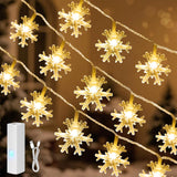 Lakumu Snowflake Fairy Lights 20FT Battery Operated String Lights for Bedroom Aesthetic and Cozy Living Room Decor