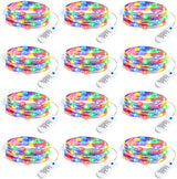 Minetom Fairy Lights 12 Pack – Cozy Bedroom Decor and Living Room Ambient Lighting, 7ft 20LED Silver Wire String Lights with Timer