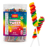 Rainbow Swirl Lollipop Jar – Nostalgic Tutti-Frutti Candy Gift for Kids, Grandchildren, and Family Gatherings