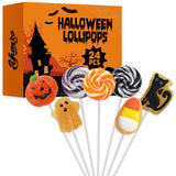 Yumzo Halloween Lollipops Bulk 24 Count – Safe Sealed Candy Treats for Kids Party Favors and Trick or Treat Night