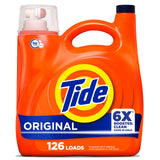 Tide Original Scent Liquid Laundry Detergent 158 fl oz – Family-Safe Laundry Soap for Nursery and Playroom Wash Loads, 126 Loads