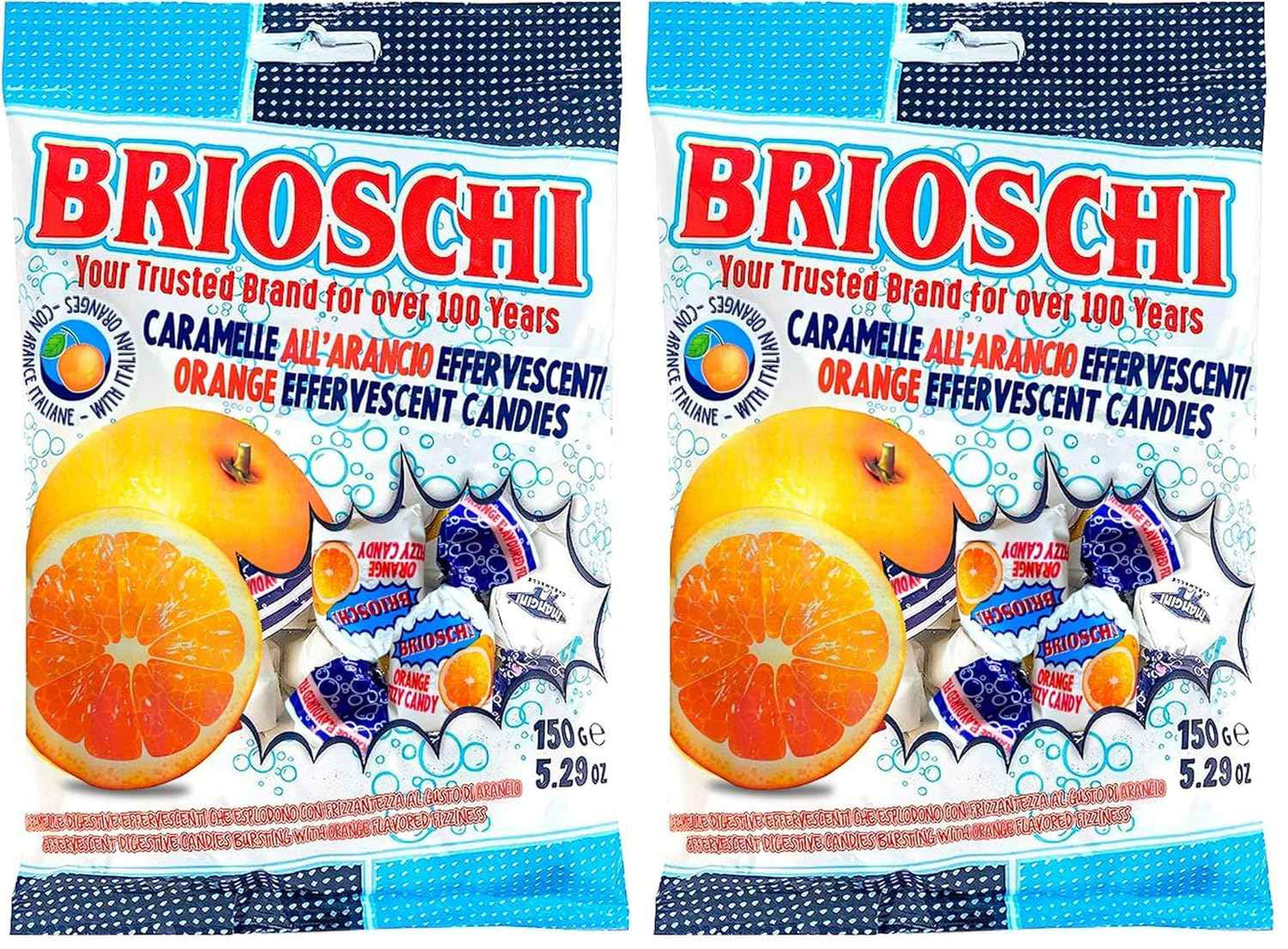 Brioschi Effervescent Orange Candy – Authentic Italy Imported Holiday Stocking Stuffer and Christmas Gift