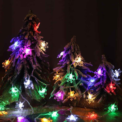 LuminHaus Snowflake String Lights – Clean Scandinavian Home Accent, Warm White LED Lights for Neutral Interiors