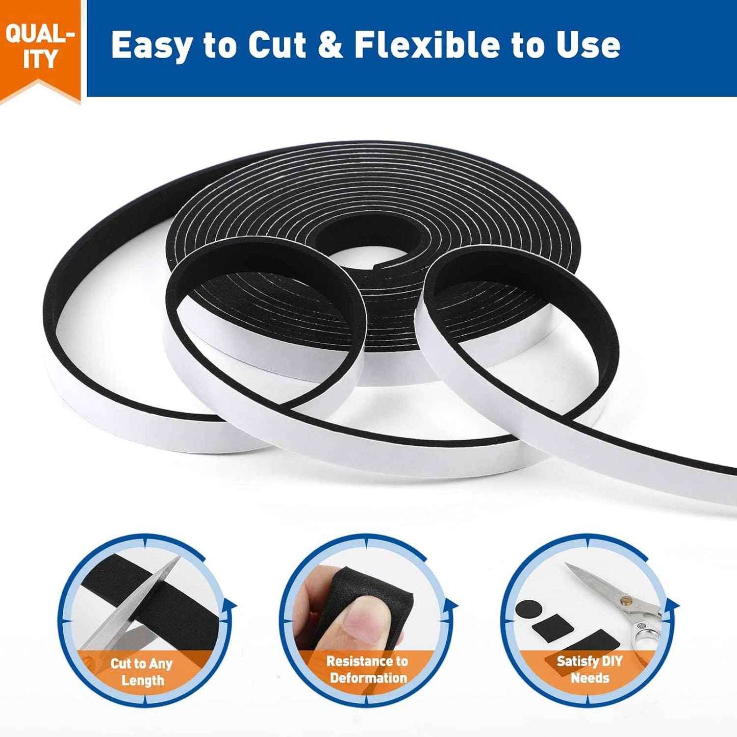 MAGZO Weather Stripping Door Seal – Cozy Bedroom Seal for Drafty Windows and Doors, Noise-Reducing Foam Tape