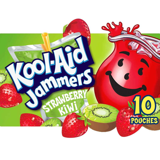 Kool-Aid Jammers Kids Drink Pouches – Easy-Open Lunchbox Beverage for School and Home, 10 ct Box