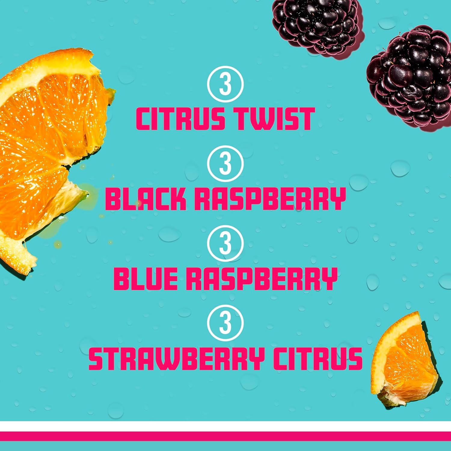 ten available variants spanning single flavors, a tea + lemonade blend, and multi-flavor variety packs