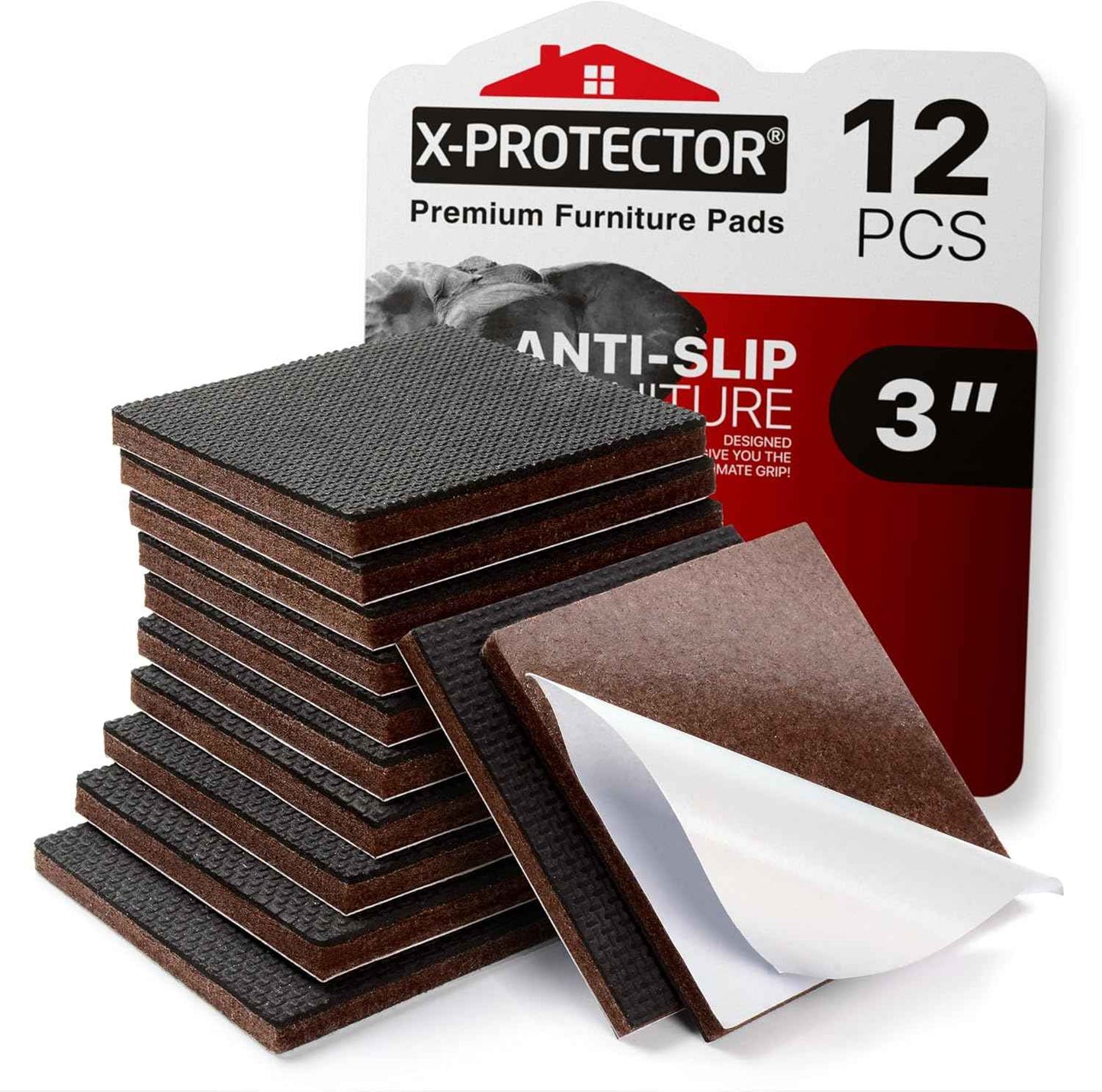 X-PROTECTOR Non Slip Furniture Pads 3" – Child-Safe Anti-Slip Grippers for Recliners and Couches Toddlers Love to Climb