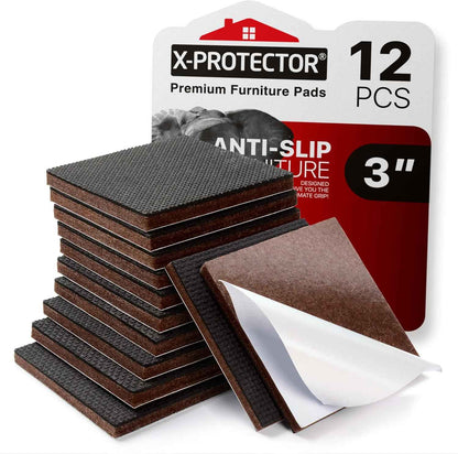 X-PROTECTOR Non Slip Furniture Pads 3" – Child-Safe Anti-Slip Grippers for Recliners and Couches Toddlers Love to Climb
