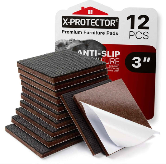 X-PROTECTOR Non Slip Furniture Pads 3" – Child-Safe Anti-Slip Grippers for Recliners and Couches Toddlers Love to Climb