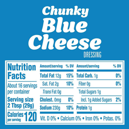 Kraft Chunky Blue Cheese Dressing – Clean-Label Salad Topper for Lower-Sugar Meal Prep and Mindful Eating
