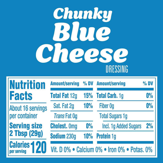 Kraft Chunky Blue Cheese Dressing – Clean-Label Salad Topper for Lower-Sugar Meal Prep and Mindful Eating