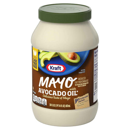 Kraft Avocado Oil Reduced Fat Mayo – Single-Jar Pantry Staple for Streamlined Home Cooking, Creamy Sandwich Spread