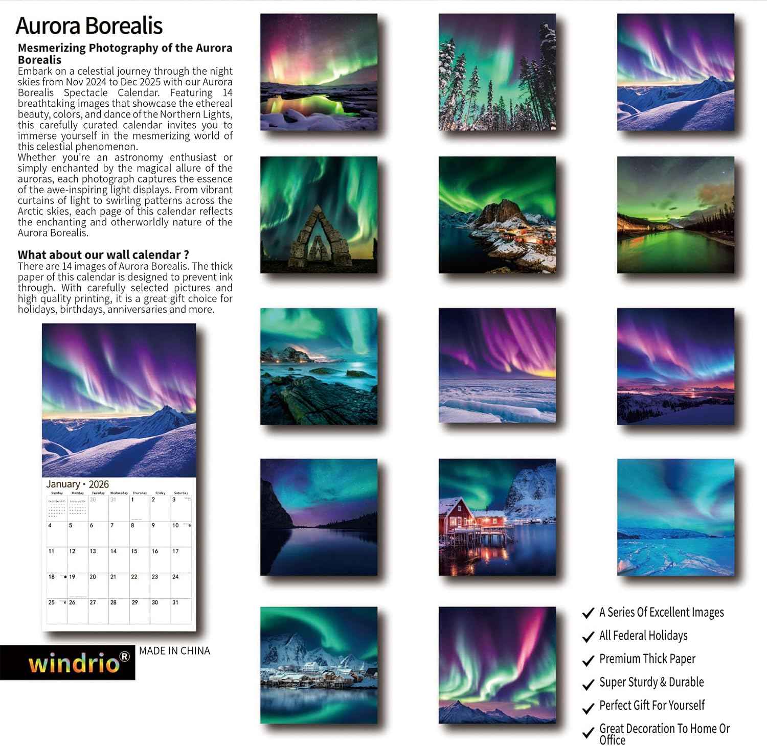 Calendars by LA Calendars 2026 Wall Calendar – Thoughtful Birthday Gift for Mom, 17-Month Planner for Her Home