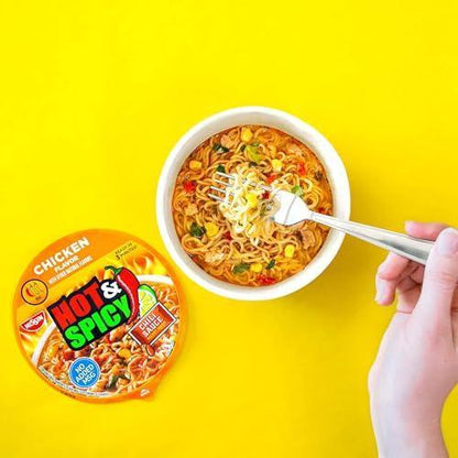 thick noodles formulated with tapioca starch for chewy texture