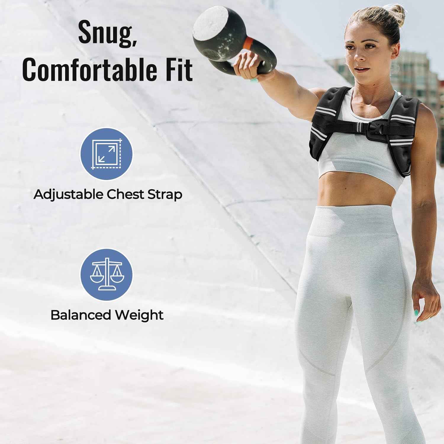 Weighted Vest – Trail-Ready Rucking Gear for Hiking and Outdoor Strength Sessions, Reflective for Low-Light Safety