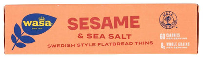 Wasa Flatbread Thins Sesame and Sea Salt – Quick Office Desk Drawer Snack for Busy Professionals During Back-to-Back Meetings