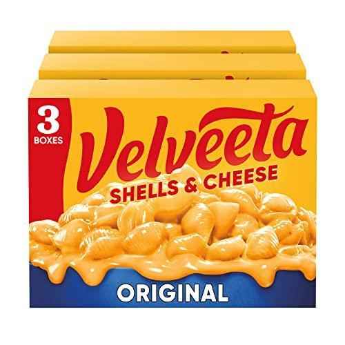 Velveeta Shells and Cheese Original – 10 Minute Late Night Study Fuel for College Students, 3 Box Pack, 12 oz Each