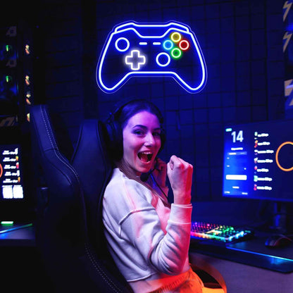 Gaming Neon Sign – Cozy Ambient Lighting for Man Cave and Recreation Room, Handmade LED Wall Art