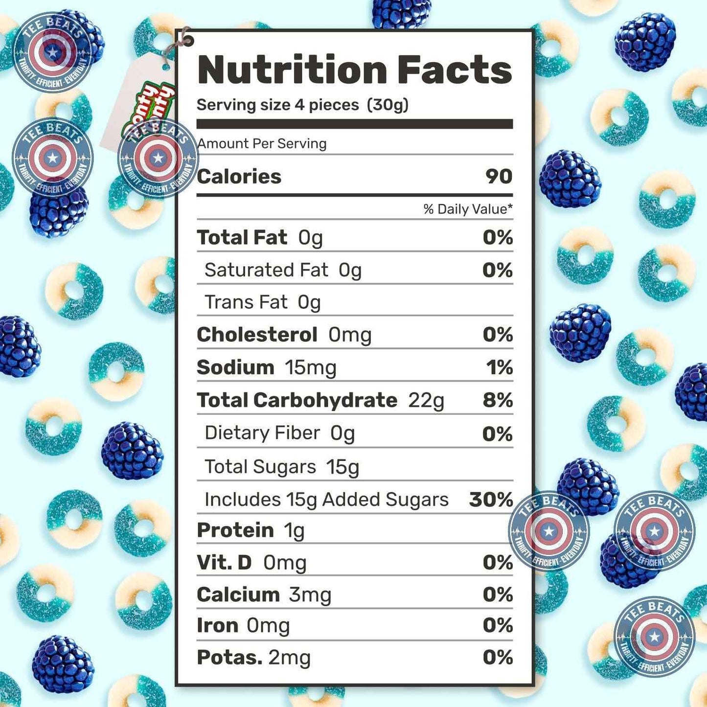 Gummy Candy Bulk BLUE RASPBERRY Rings 1 lb – Office Break Room & Reception Desk Candy Dish, Bulk 1 lb Bag
