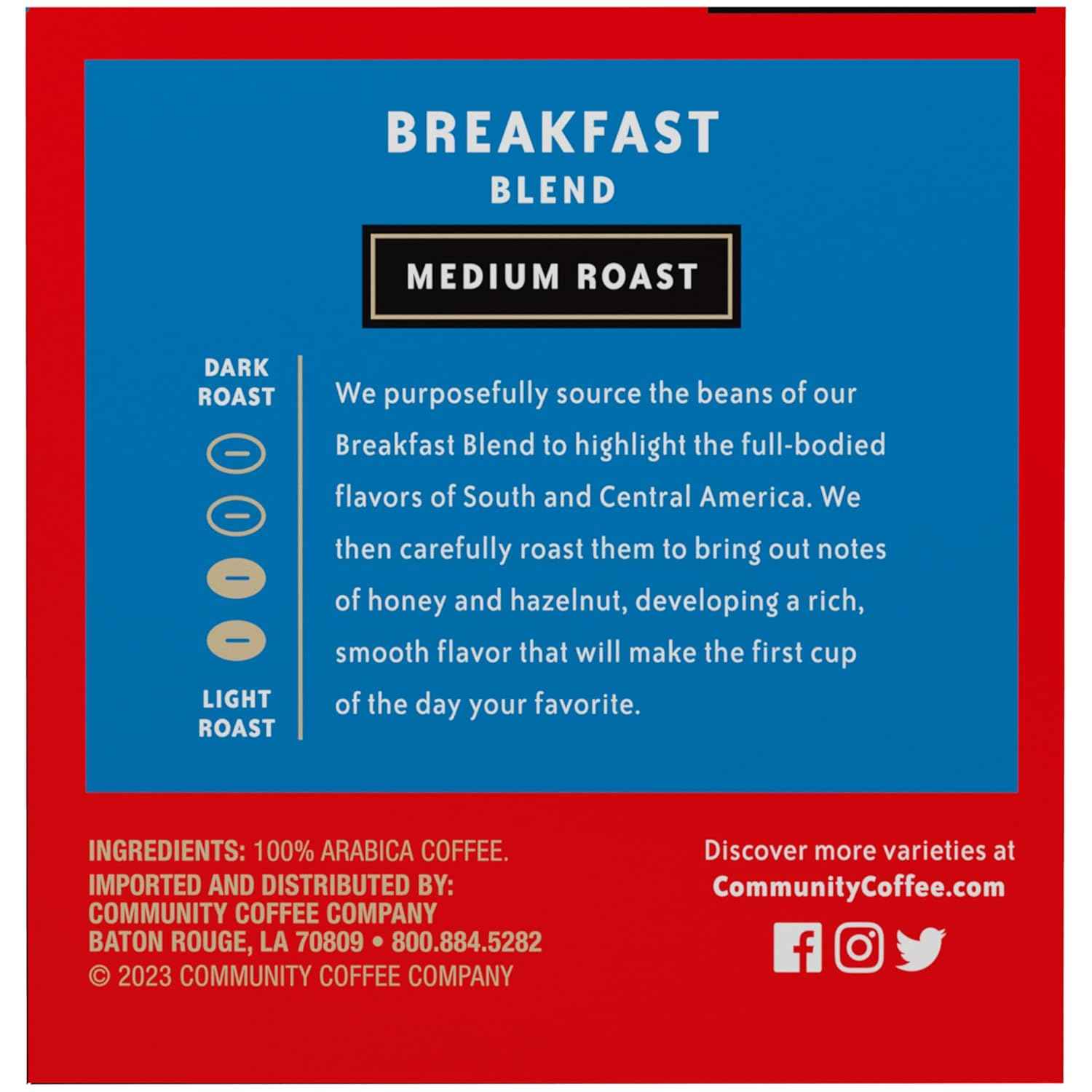 Community Coffee Breakfast Blend Pods for Simple Single-Serve Brewing, Compact Pantry Storage