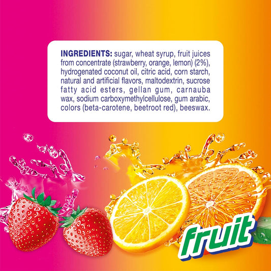 three flavor variants: mint, fruit, and strawberry
