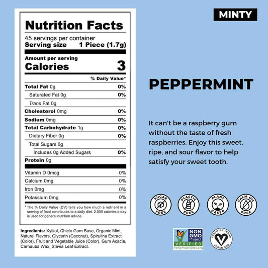 Refresh Gum Peppermint – Family-Safe Chewing for Kitchens with Kids, No Aspartame Pouch