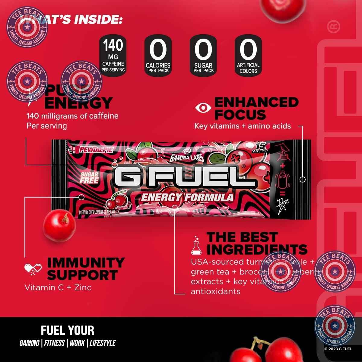 G Fuel PewDiePie Variety Flavor Energy Sticks – Birthday Gift Box for Esports Fans and PewDiePie Subscribers