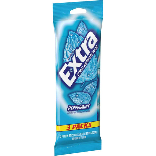 EXTRA Peppermint Sugar Free Chewing Gum Favorite Snack Care Package Gift for Teens