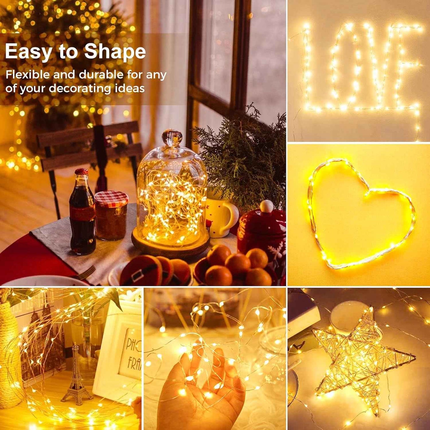 kolpop LED Fairy Lights Battery Operated – Cozy Bedroom Decor with 3 Twinkle Modes for Living Room Ambiance