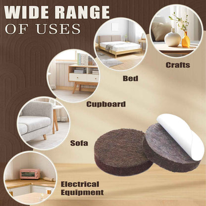 Yelanon Felt Furniture Pads - Slip Resistant Anti-Skid Floor Protectors for Family Safe Homes