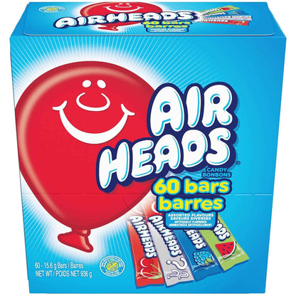 Airheads Sour Three-Flavor Taffy – Individually Sealed Bars for Clean Sharing at Birthday Parties and Movie Nights