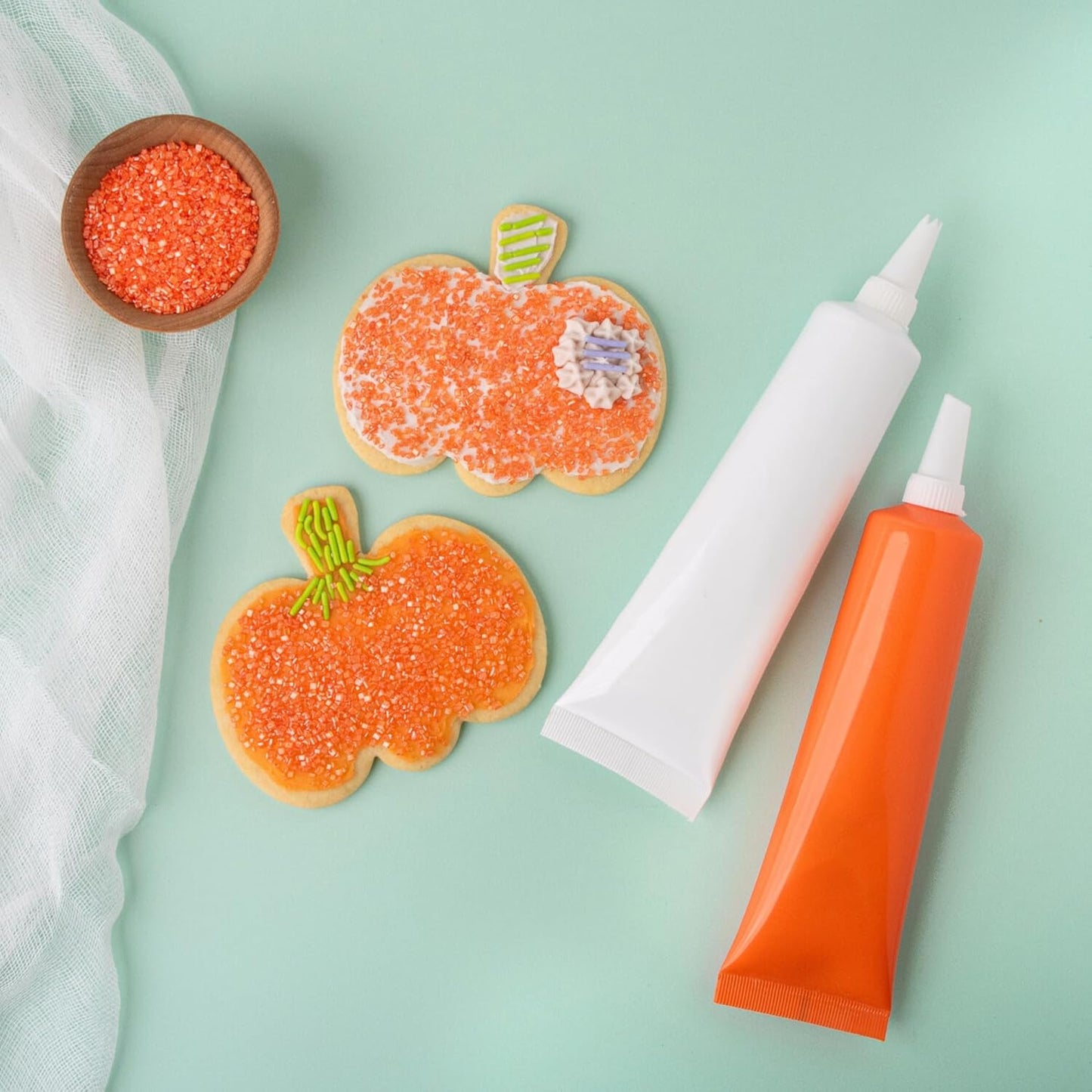 three themed variants: halloween, gold, and rainbow sugar for occasion-specific decorating