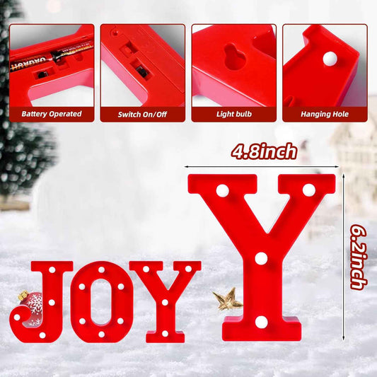 EDYCON Battery Powered LED Letters – Smoke Free and Cool to Touch Alternative to Holiday Candles