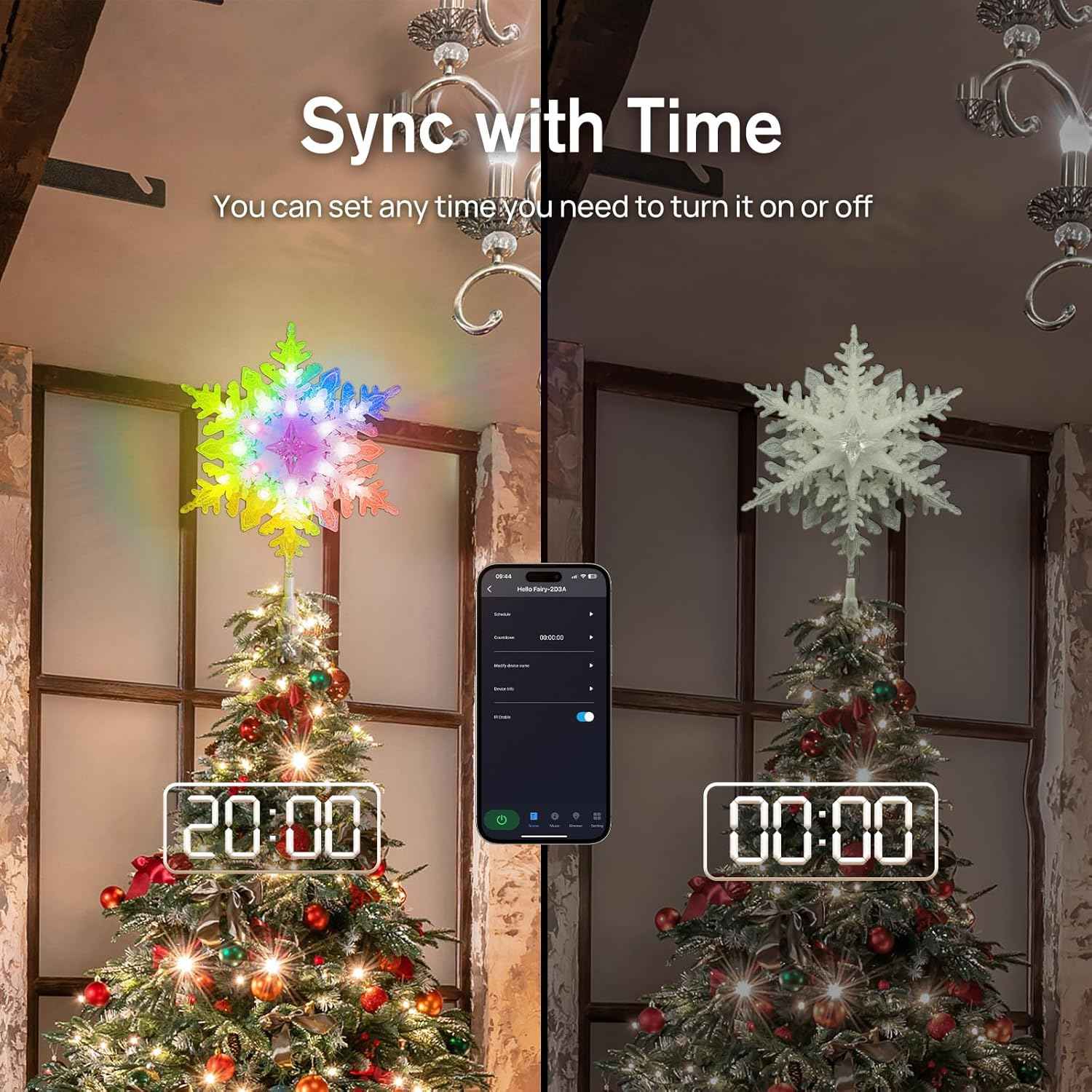 Lumichain USB Snowflake Tree Topper – Flameless, Touch-Safe Holiday Lighting for Worry-Free Homes