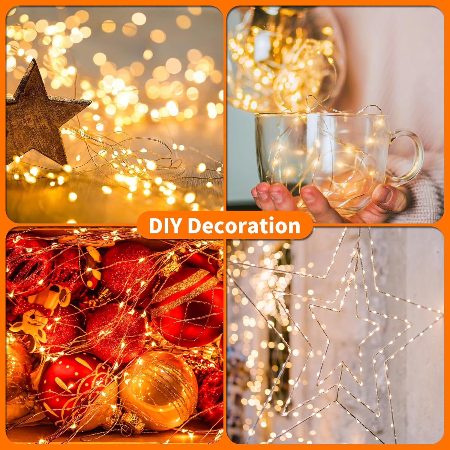 TingMiao Battery Operated Fairy Lights – Flameless Bedroom Lighting, Cool Touch 7.2 ft LED String for Sleep