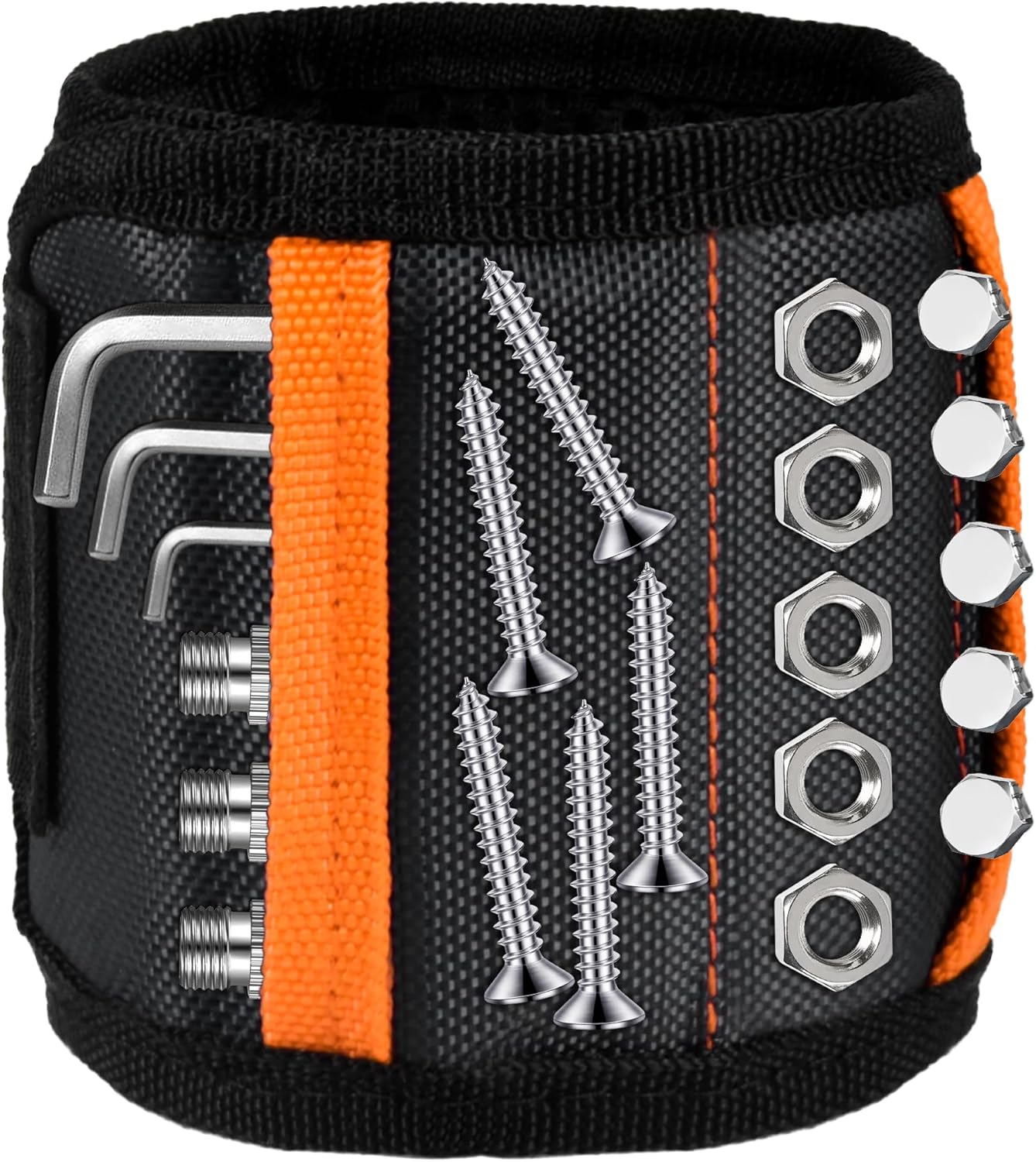 Tmacker Magnetic Wristband – Portable Tool Holder for Camping Hiking and Backyard Projects, 15 Magnets and Adjustable Strap