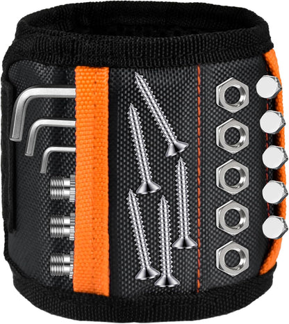 Tmacker Magnetic Wristband – Portable Tool Holder for Camping Hiking and Backyard Projects, 15 Magnets and Adjustable Strap