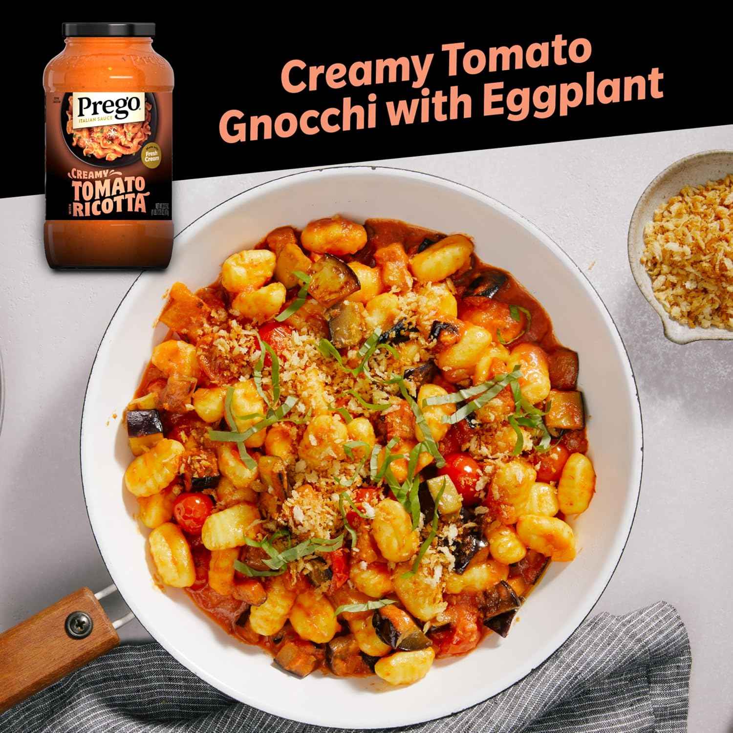 Prego Creamy Tomato Ricotta Sauce – Clean-Label Pantry Staple for Mindful Meal Prep, 24 oz