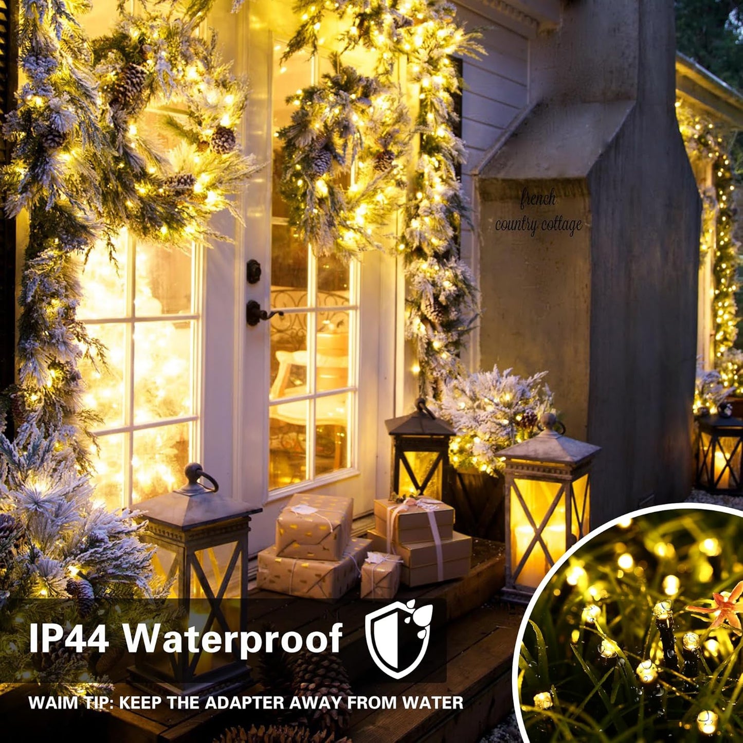 Toodour Waterproof String Lights – Outdoor Patio Lights 115ft, Color Changing LED Lights for Backyard and Garden