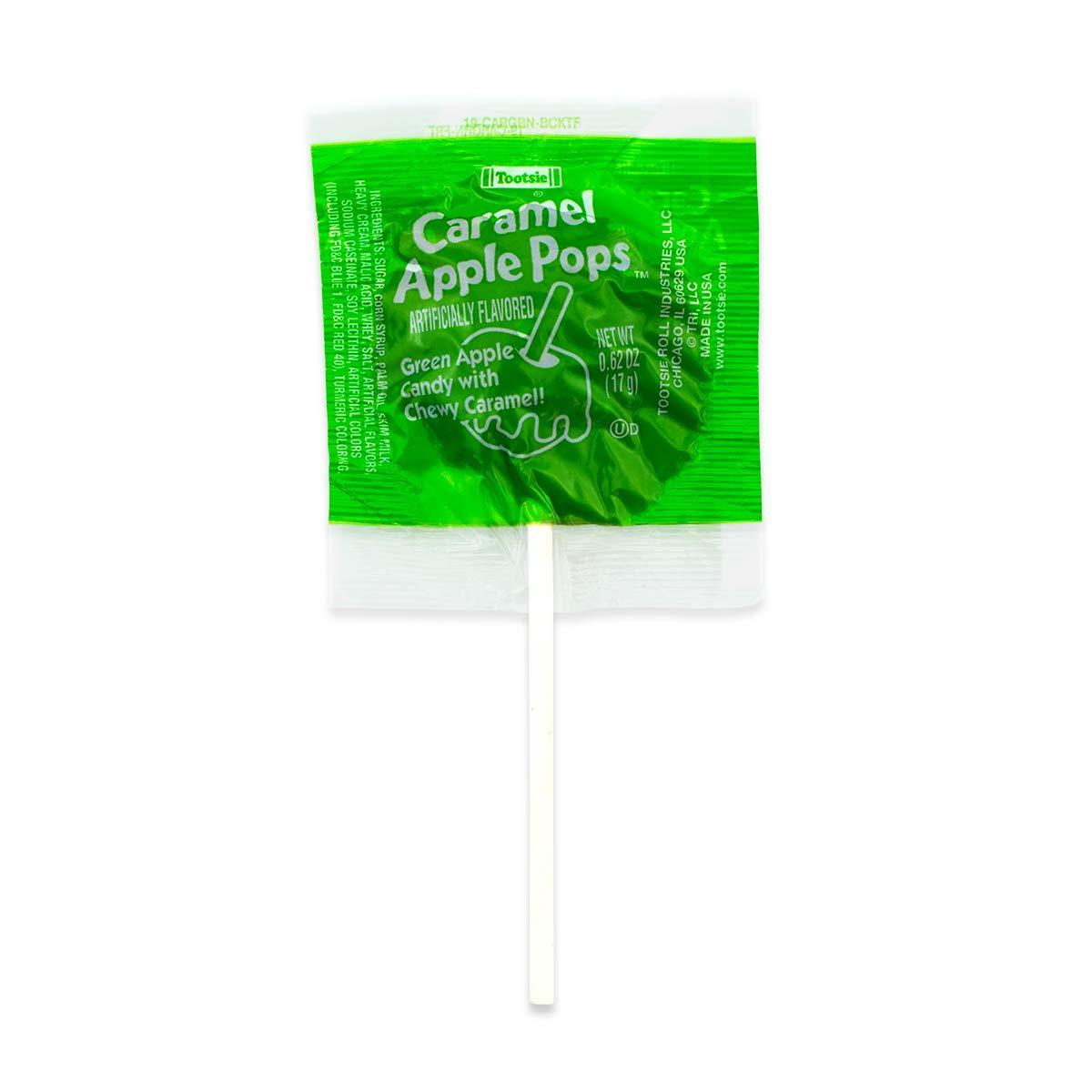 Tootsie Roll Caramel Apple Lollipops – Nut-Free and Gluten-Free School Safe Snack, Individually Wrapped 48 Count